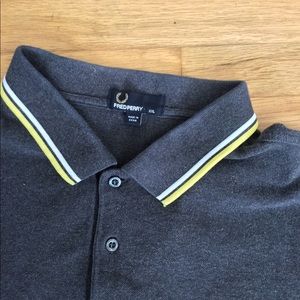 Grey and Yellow Fred Perry Polo